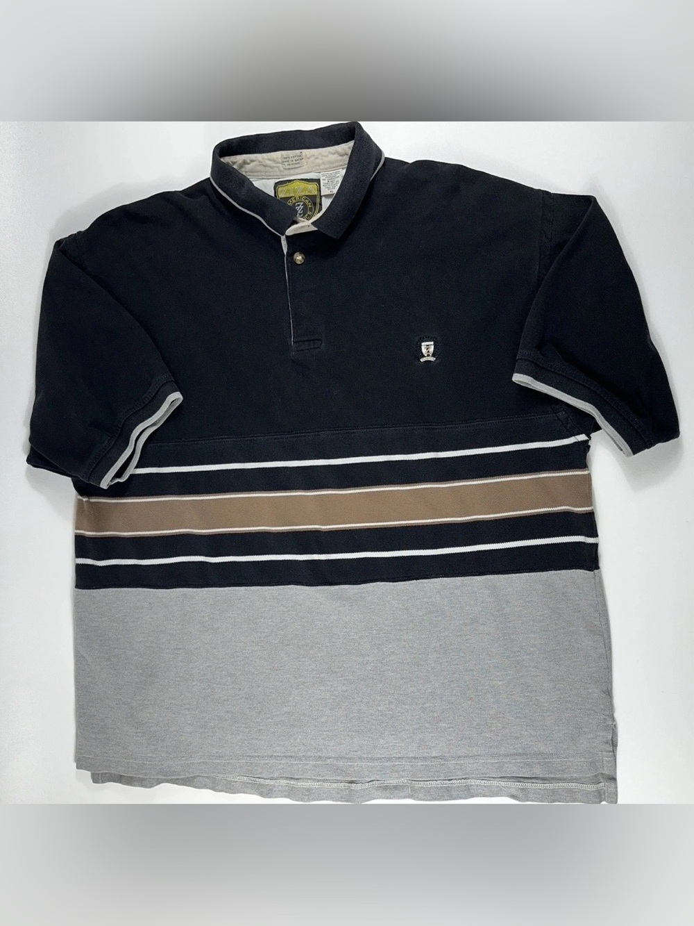 Vintage Ziza American Classics Rugby Polo Shirt Mens XL Y2K Stripe Cotton 90s